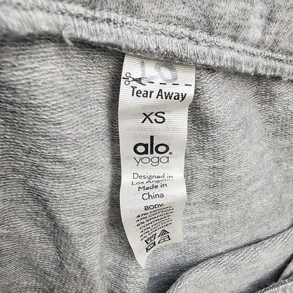 Alo Yoga Women's Gray Jogger Pants XS Pull-On Knit Pockets Cotton Blend